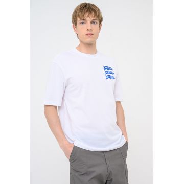 Tricou de bumbac cu imprimeu Nalien - Alb optic