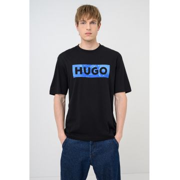 Tricou de bumbac cu imprimeu Nalien - Negru