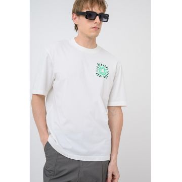 Tricou de bumbac cu imprimeu pe spate Nextralio - Alb
