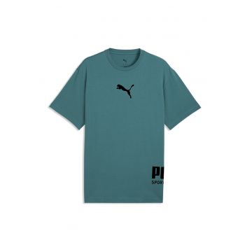 Tricou de bumbac cu logo Tee Emerald - Negru - Verde persan -