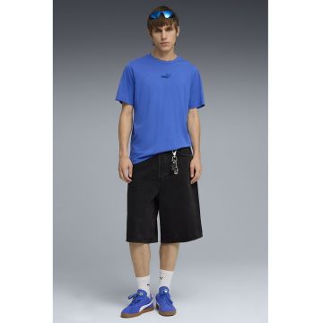 Tricou din bumbac cu logo Essentials - Albastru lavanda/Albastru indigo