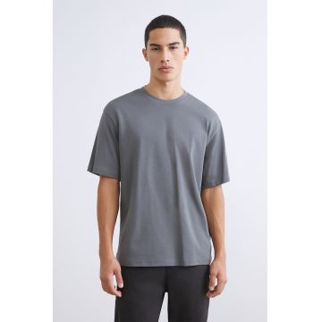 Tricou lejer cu model uni - Gri inchis