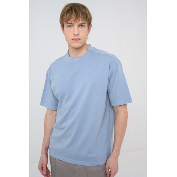 Tricou lejer de bumbac - Albastru deschis