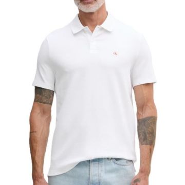 Tricou polo Calvin Klein SS MICRO WAFFLE CLASSIC BADGE PO