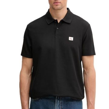 Tricou polo Calvin Klein SS MICRO WAFFLE CLASSIC BADGE PO