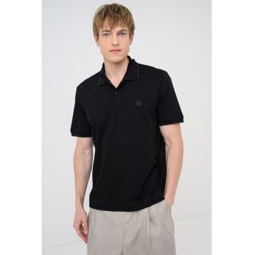 Tricou polo de bumbac Parris - Negru