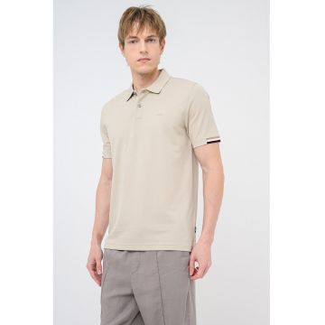 Tricou polo de bumbac pique Parlay - Bej inchis