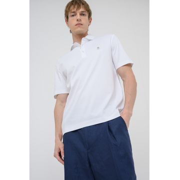 Tricou polo regular fit Parris - Alb optic