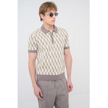 Tricou polo Seomo - Maro taupe/Galben miere