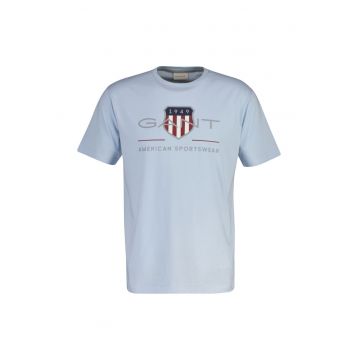 Tricou regular fit cu imprimeu logo Archive Shield - Albastru pastel