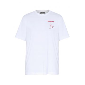 Tricou sport barbati  alb - bumbac - croiala regular - maneci scurte -