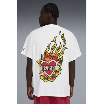 Tricou supradimensionat pentru baschet Swish N Ink - Alb