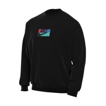 Bluza barbati  M NK CLUB+ BB CREW PATCH GX - Bumbac - Negru -