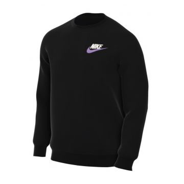 Bluza barbati  M NK CLUB+ FT LBR CREW - Bumbac - Negru -
