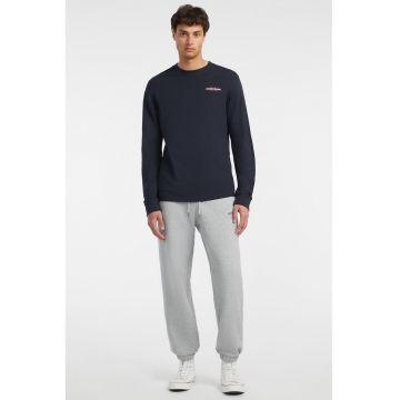 Bluza cu detaliu logo si maneci lungi - Albastru ultramarin
