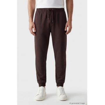 Pantaloni de trening cu snur de ajustare in talie - Violet aubergine