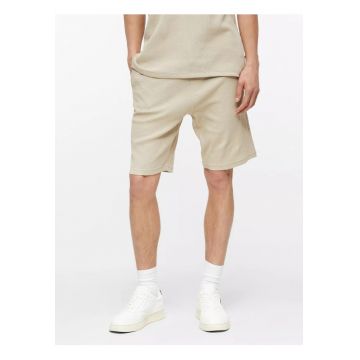 Pantaloni scurti barbati - din amestec de bumbac - cu talie medie - Relaxed fit - Detroit - Crem -