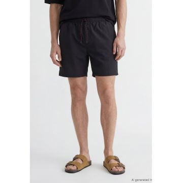 Pantaloni scurti de baie cu buzunare oblice - Negru