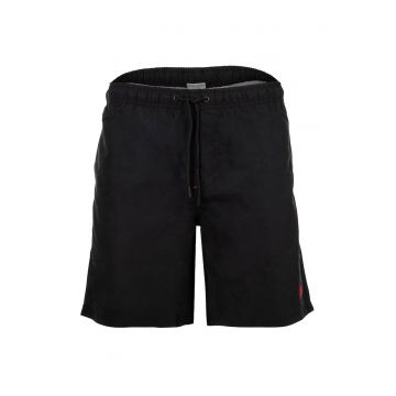 Pantaloni scurti de baie cu talie ajustabila - Negru