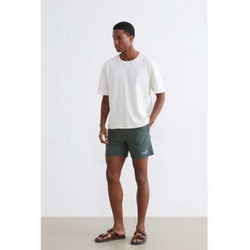 Pantaloni scurti de baie din nailon cu snur de ajustare - Kaki inchis