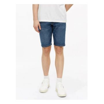 Pantaloni scurti de blug barbati - din bumbac - cu talie medie - Regular fit - Albastru -