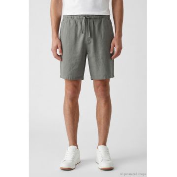 Pantaloni scurti de bumbac cu snururi - Gri