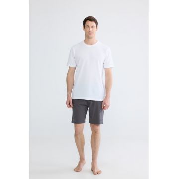 Pantaloni scurti de casa cu snur de ajustare - Maro taupe