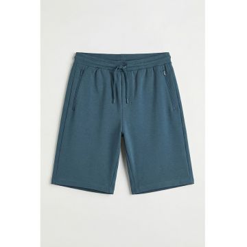 Pantaloni scurti de trening cu buzunare - Albastru petrol