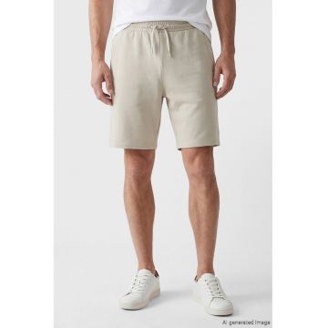 Pantaloni scurti regular fit cu snur de ajustare - Bej deschis