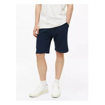 Pantaloni scurti sport - barbati - din bumbac - cu talie medie - Relaxed fit - Detroit - Bleumarin inchis