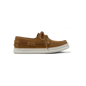 Pantofi boat din piele nabuc Runner Four 241642 - Maro
