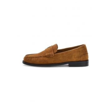 Pantofi loafer din piele intoarsa - Maro scortisoara