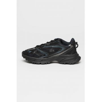 Pantofi sport cu insertii de plasa L003 Neo Shot - Negru/Gri cenusiu/Argintiu