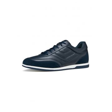 Pantofi sport Renan low-cut din piele - Bleumarin