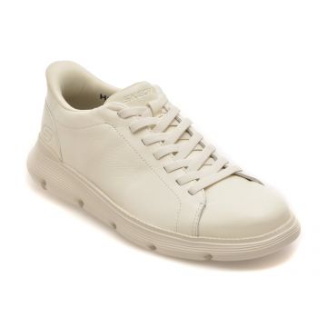 Pantofi sport SKECHERS albi, GARZA, din piele naturala