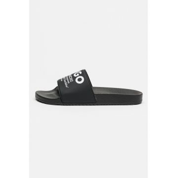 Papuci cu imprimeu logo Timein - Negru/Alb optic