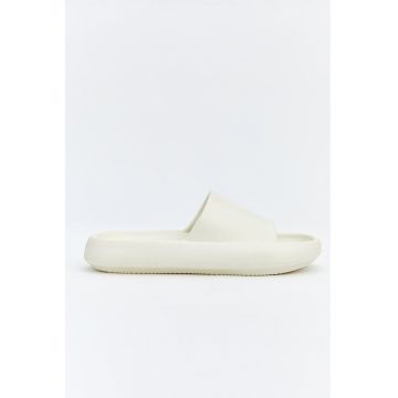Papuci cu model uni - Alb fildes