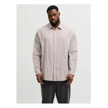 Plus Camasa barbati big sizes - din amestec de in - Regular fit - Breeze - Bej