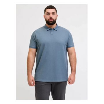Plus Tricou polo barbati big sizes - cu logo - Regular fit - Austin - Albastru -
