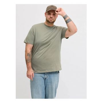 Plus Tricou simplu barbati big sizes - cu decolteu la baza gatului - Bradley - Olive - Verde masliniu