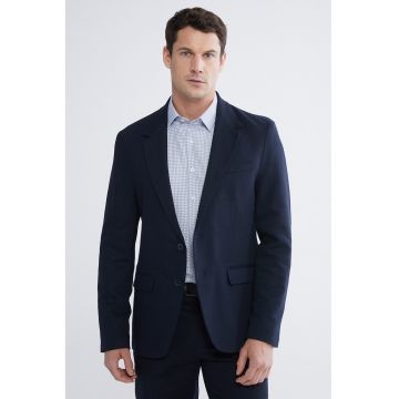 Sacou regular fit din amestec de bumbac - Albastru ultramarin