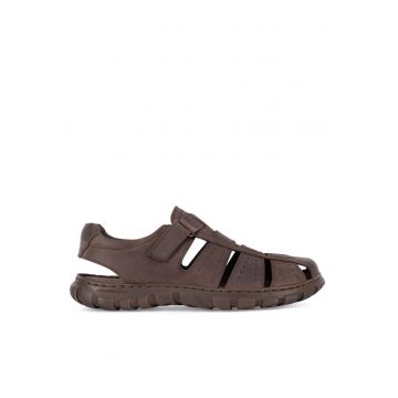 Sandale barbati - 98803 -  Piele nabuc - Maro