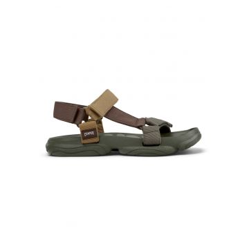 Sandale cu model colorblock si inchidere velcro Karst - Verde/Maro