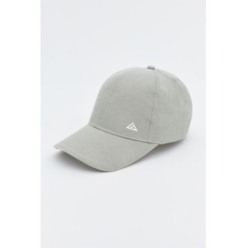 Sapca uni cu velcro - Alb/Gri deschis