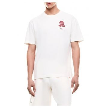 Tricou barbati TRAIN GRAPHIC SERIES M TEE SS SPORTS -  Bumbac - Alb - Alb