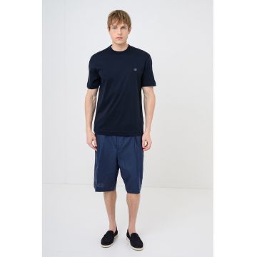 Tricou cu decolteu rotund Taut - Albastru ultramarin