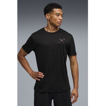Tricou cu imprimeu pe spate pentru aleragre Illustration Graphic Tee - Negru/Roz aprins