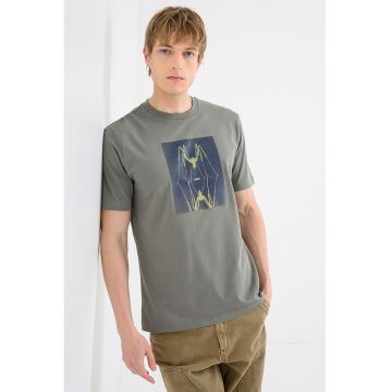 Tricou cu model grafic Creature - Verde stins