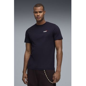 Tricou de bumbac cu decolteu la baza gatului si logo brodat Essentials 2