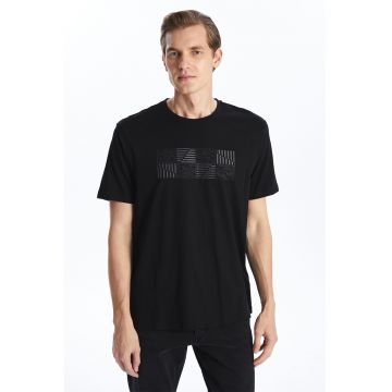 Tricou din bumbac cu imprimeu grafic - Negru